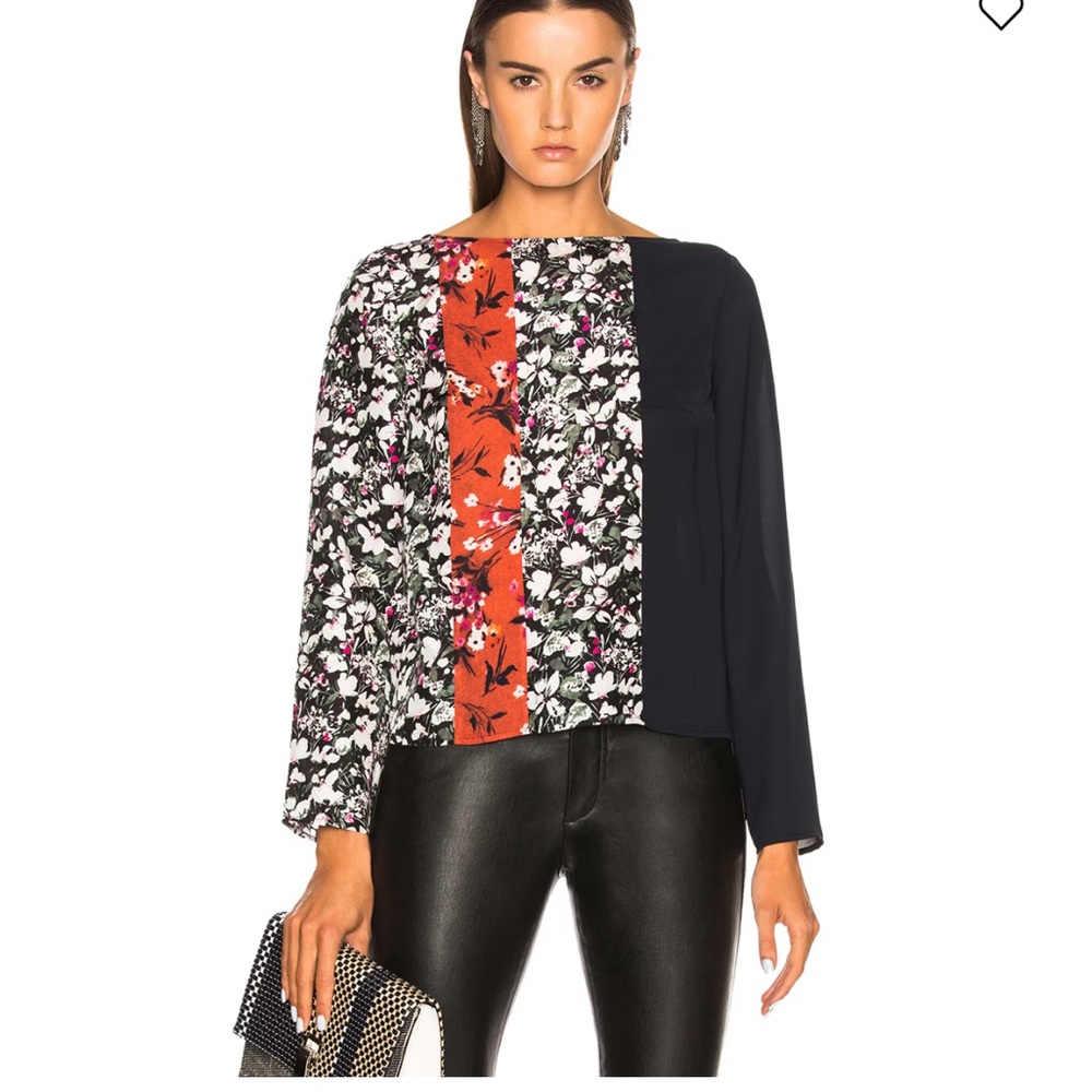 ACNE STUDIOS Loretta Floral Patchwork Print Blouse Top